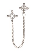 4 Point Nipple Press w Chain Black 4 Point Nipple Press w Chain Black