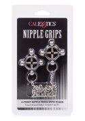 4 Point Nipple Press w Chain Black 4 Point Nipple Press w Chain Black