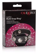 Leather Multi-Snap Ring Black Leather Multi-Snap Ring Black