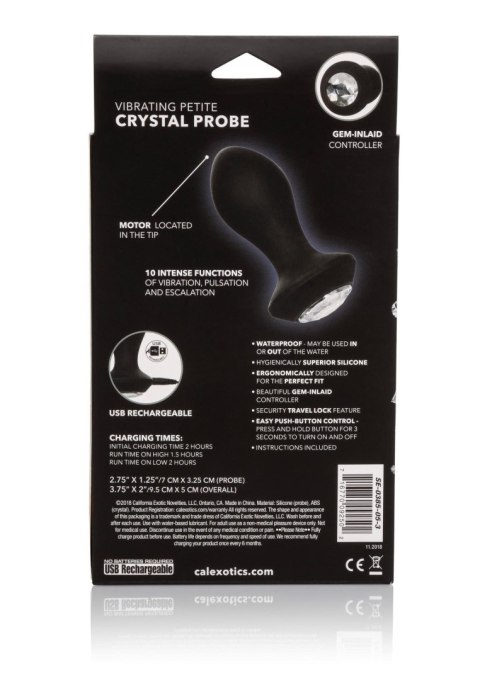 Vibrating Petite Crystal Probe Black Vibrating Petite Crystal Probe Black