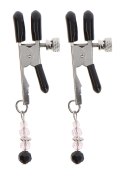 Adjustable Clamps With Beads Silver Adjustable Clamps With Beads Silver