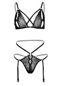 2PC Peek-a-Boo Bra and Panty Black 2PC Peek-a-Boo Bra and Panty Black