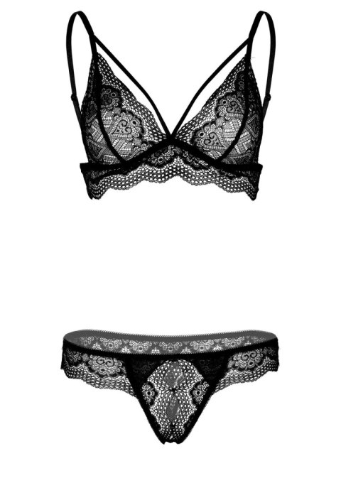 Bra and Crotchless Panty Black Bra and Crotchless Panty Black