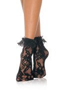 Lace Anklet With Ruffle Black Lace Anklet With Ruffle Black