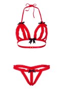 Peek-a-boo Ruffle Bra & Panty Red Peek-a-boo Ruffle Bra & Panty Red
