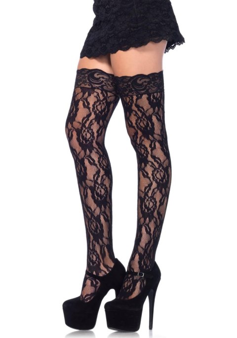 Rose Lace Stockings Black Rose Lace Stockings Black