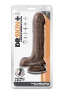 DR. SKIN PLUS 9 INCH POSABLE DILDO WITH BALLS CHOCOLATE DR. SKIN PLUS 9 INCH POSABLE DILDO WITH BALLS CHOCOLATE