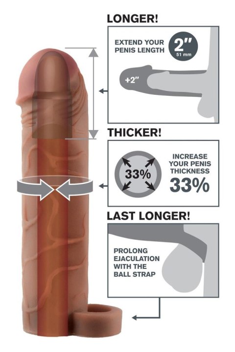 FANTASY X-TENSIONS PERFECT 2 INCH EXTENSION WITH BALL STRAP BROWN FANTASY X-TENSIONS PERFECT 2 INCH EXTENSION WITH BALL STRAP BROWN