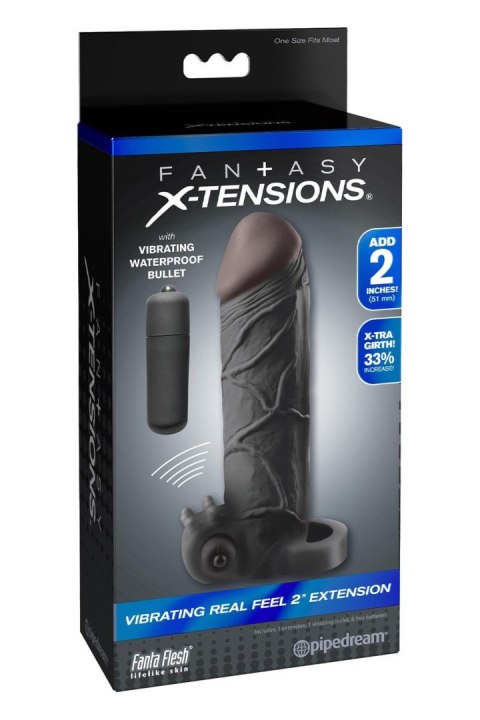 FANTASY X-TENSIONS VIBRATING REAL FEEL 2 INCH EXTENSION BLACK FANTASY X-TENSIONS VIBRATING REAL FEEL 2 INCH EXTENSION BLACK