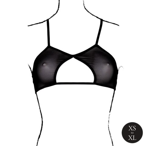 Keyhole Mesh Bra with Double Back Straps and Adjustable Sliders - One Size - Black Keyhole Mesh Bra with Double Back Straps and Adjustable Sliders - One Size - Black