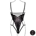 Lace Underwired Open Cup Bodysuit with Adjustable Sliders - One Size - Black Lace Underwired Open Cup Bodysuit with Adjustable Sliders - One Size - Black