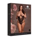 Lace Underwired Open Cup Bodysuit with Adjustable Sliders - Plus Size - Black Lace Underwired Open Cup Bodysuit with Adjustable Sliders - Plus Size - Black