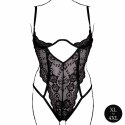 Lace Underwired Open Cup Bodysuit with Adjustable Sliders - Plus Size - Black Lace Underwired Open Cup Bodysuit with Adjustable Sliders - Plus Size - Black