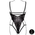 Lace Underwired Open Cup Bodysuit with Adjustable Sliders - Plus Size - Black Lace Underwired Open Cup Bodysuit with Adjustable Sliders - Plus Size - Black