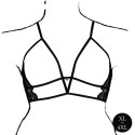 Open Cup Triangle Bra with Lace and Adjustable Sliders - Plus Size - Black Open Cup Triangle Bra with Lace and Adjustable Sliders - Plus Size - Black
