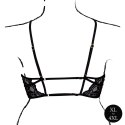 Open Cup Triangle Bra with Lace and Adjustable Sliders - Plus Size - Black Open Cup Triangle Bra with Lace and Adjustable Sliders - Plus Size - Black
