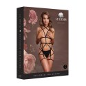 Strappy Open Cup Body Harness with Garters - One Size - Black Strappy Open Cup Body Harness with Garters - One Size - Black