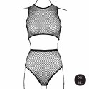 2 piece with crop top, pantie and fishnet structure. 2 piece with crop top, pantie and fishnet structure.