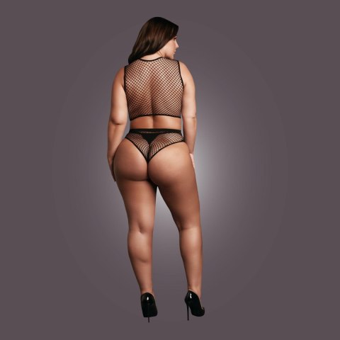 2 piece with crop top, pantie and fishnet structure. 2 piece with crop top, pantie and fishnet structure.