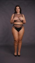 2 piece with crop top, pantie and fishnet structure. 2 piece with crop top, pantie and fishnet structure.