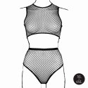 2 piece with crop top, pantie and fishnet structure. 2 piece with crop top, pantie and fishnet structure.