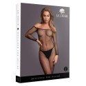 Bodystocking with off shoulder neckline, fishnet structure and open crotch. Bodystocking with off shoulder neckline, fishnet structure and open crotch.