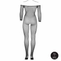 Bodystocking with off shoulder neckline, fishnet structure and open crotch. Bodystocking with off shoulder neckline, fishnet structure and open crotch.