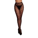 Heart Patterned Tights - One Size - Black Heart Patterned Tights - One Size - Black