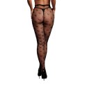 Heart Patterned Tights - One Size - Black Heart Patterned Tights - One Size - Black