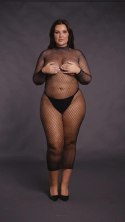 Long dress with fishnet structure and turtle neck. Long dress with fishnet structure and turtle neck.