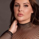 Long dress with fishnet structure and turtle neck. Long dress with fishnet structure and turtle neck.