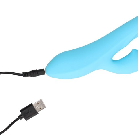 Ribbed Ultra Soft Silicone Rabbit Vibrator - Glacial Blue Ribbed Ultra Soft Silicone Rabbit Vibrator - Glacial Blue