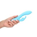 Ribbed Ultra Soft Silicone Rabbit Vibrator - Glacial Blue Ribbed Ultra Soft Silicone Rabbit Vibrator - Glacial Blue