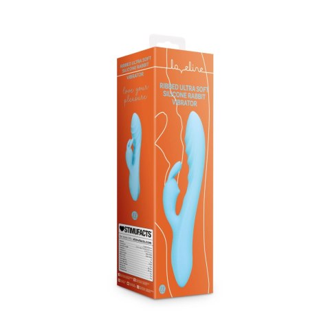 Ribbed Ultra Soft Silicone Rabbit Vibrator - Glacial Blue Ribbed Ultra Soft Silicone Rabbit Vibrator - Glacial Blue