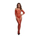Shimmering Off the Shoulder Bodystocking - One Size - Red/Gold Glitter Shimmering Off the Shoulder Bodystocking - One Size - Red/Gold Glitter