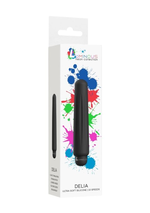 Delia - ABS Bullet With Sleeve - 10-Speeds - Black Delia - ABS Bullet With Sleeve - 10-Speeds - Black
