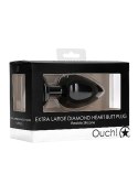 Diamond Heart Butt Plug - Extra Large - Black Diamond Heart Butt Plug - Extra Large - Black