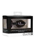 Diamond Heart Butt Plug - Large - Black Diamond Heart Butt Plug - Large - Black