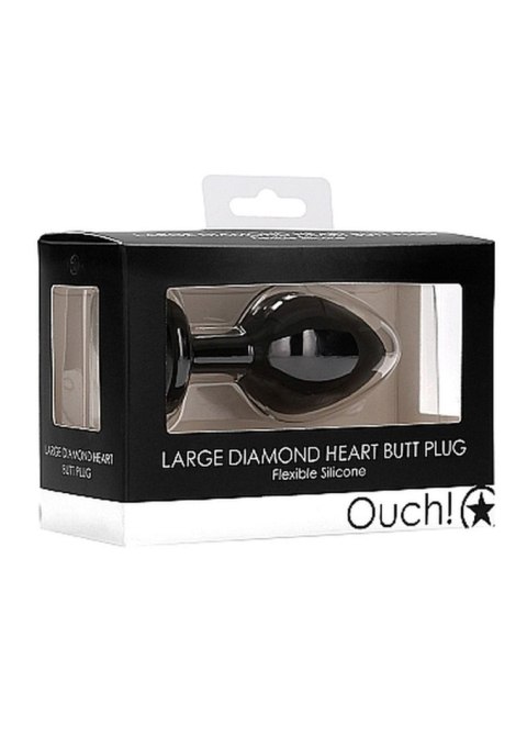 Diamond Heart Butt Plug - Large - Black Diamond Heart Butt Plug - Large - Black