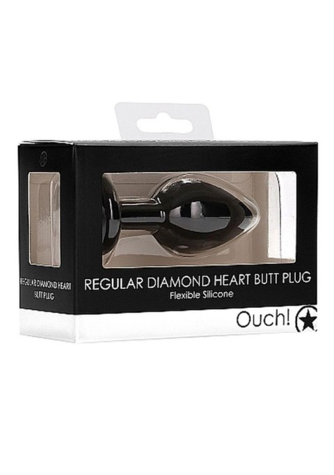 Diamond Heart Butt Plug - Regular - Black Diamond Heart Butt Plug - Regular - Black