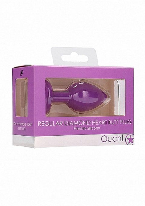 Diamond Heart Butt Plug - Regular - Purple Diamond Heart Butt Plug - Regular - Purple