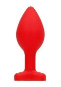 Diamond Heart Butt Plug - Regular - Red Diamond Heart Butt Plug - Regular - Red