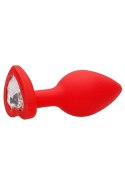 Diamond Heart Butt Plug - Regular - Red Diamond Heart Butt Plug - Regular - Red