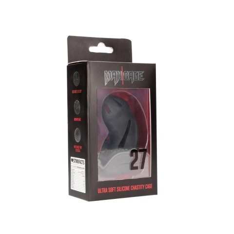 Model 27 - Ultra Soft Silicone Chastity Cage - Black Model 27 - Ultra Soft Silicone Chastity Cage - Black