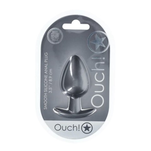 Smooth Silicone Anal Plug - Large - 3.5" / 8,9 cm - Gunmetal Smooth Silicone Anal Plug - Large - 3.5" / 8,9 cm - Gunmetal
