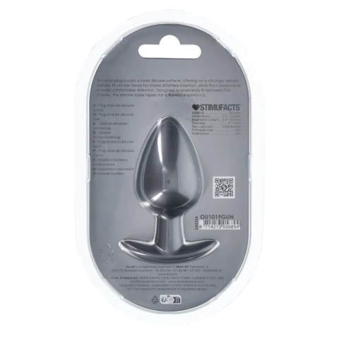 Smooth Silicone Anal Plug - Large - 3.5" / 8,9 cm - Gunmetal Smooth Silicone Anal Plug - Large - 3.5" / 8,9 cm - Gunmetal