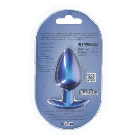 Smooth Silicone Anal Plug - Large - 3.5" / 8,9 cm - Metallic Blue Smooth Silicone Anal Plug - Large - 3.5" / 8,9 cm - Metallic Blue