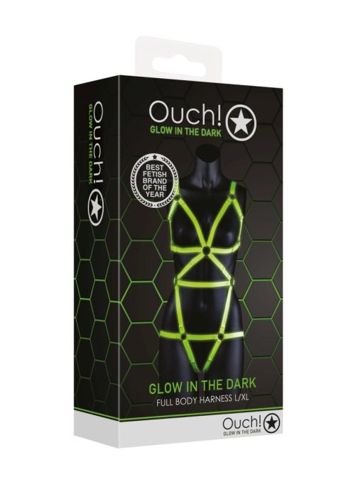 Full Body Harness - GitD - Neon Green/Black - L/XL Full Body Harness - GitD - Neon Green/Black - L/XL