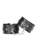 Plush Bonded Leather Ankle Cuffs - With Adjustable Straps Plush Bonded Leather Ankle Cuffs - With Adjustable Straps