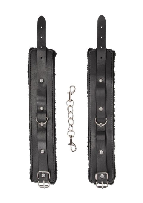 Plush Bonded Leather Ankle Cuffs - With Adjustable Straps Plush Bonded Leather Ankle Cuffs - With Adjustable Straps